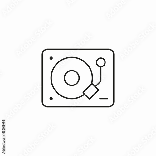 dj turntable icon sign vector