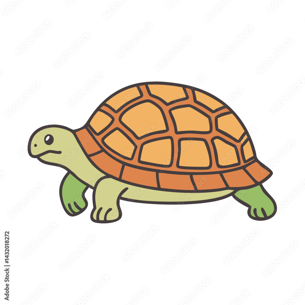 Fototapeta premium Illustration of a turtle tortoise reptile animal wildlife cartoon shell pet cute drawing vector clip art design