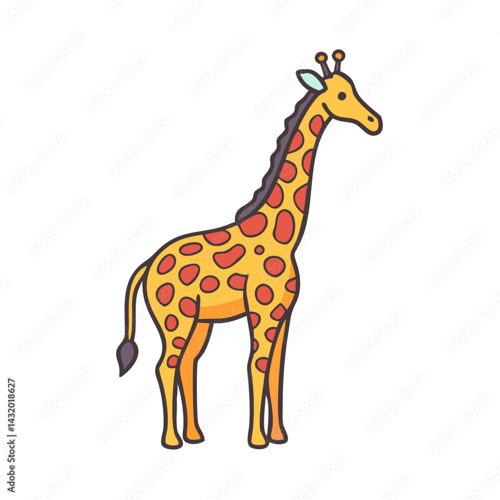 Illustration of a giraffe animal wildlife africa safari zoo tall necked mammal drawing art design Illustration of a giraffe animal wildlife africa safari zoo tall necked mammal drawing art design