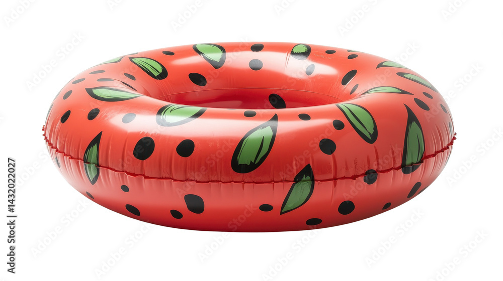 Swimming ring watermelon isolated on white transparent background