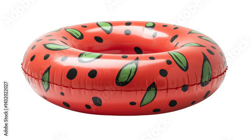 Obraz na płótnie Swimming ring watermelon isolated on white transparent background w salonie
