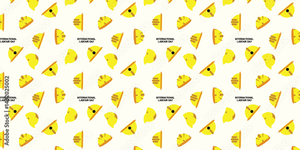 seamless pattern with construction worker's helmet element. International worker day background seamless pattern with construction worker's helmet element. International worker day background