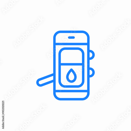 blood glucose meter icon sign vector