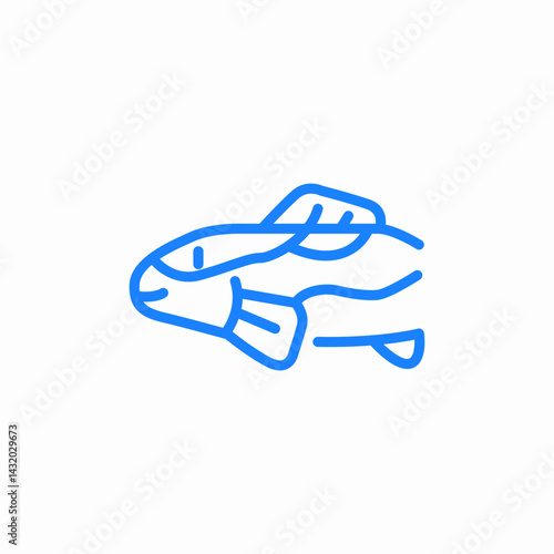 fish animal icon sign vector