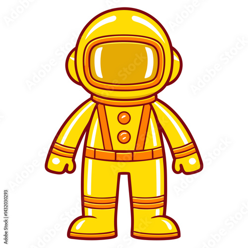 A captivating astronaut stands boldly in a sleek space suit, exuding a sense of adventure and exploration, perfect for sparking curiosity. vector illustration