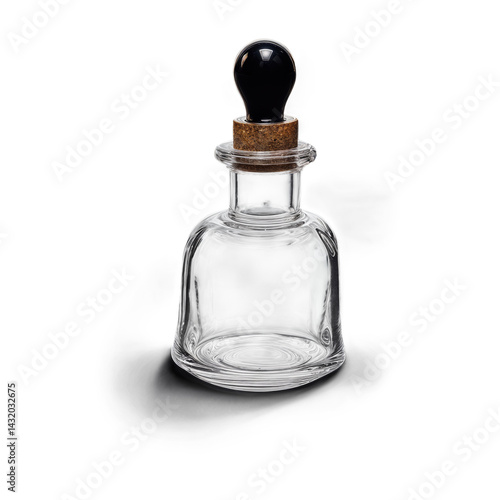 An empty wine bottle isolated on a transparent background.
