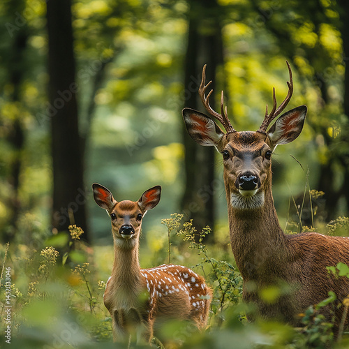 Plakat deer in the forest
