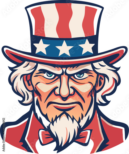 mascot icon illustration of head of american uncle
