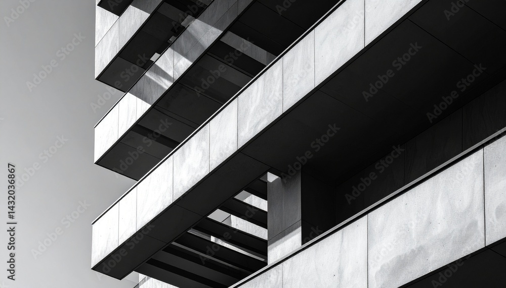 Modernist architectural geometric photo with extreme minimalist composition in black and white Modernist architectural geometric photo with extreme minimalist composition in black and white