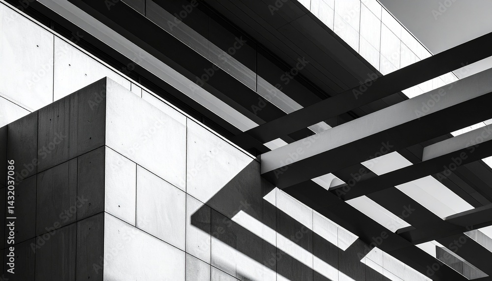Obraz premium Modernist architectural geometric photo with extreme minimalist composition in black and white