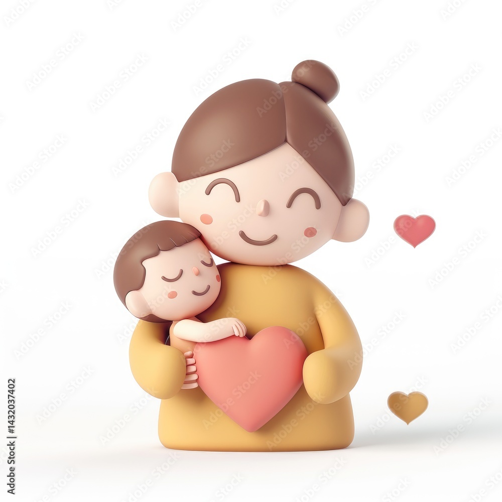Mother and child embrace with love and affection. Mother and child embrace with love and affection.