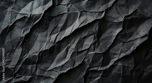 Wallpaper Mural A close-up view of crumpled, dark gray paper texture. Torontodigital.ca
