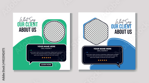 Client testimonial vector design template