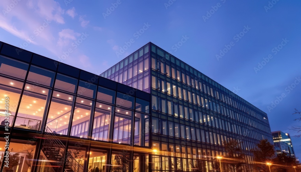 Modern office building at twilight (6) Modern office building at twilight (6)