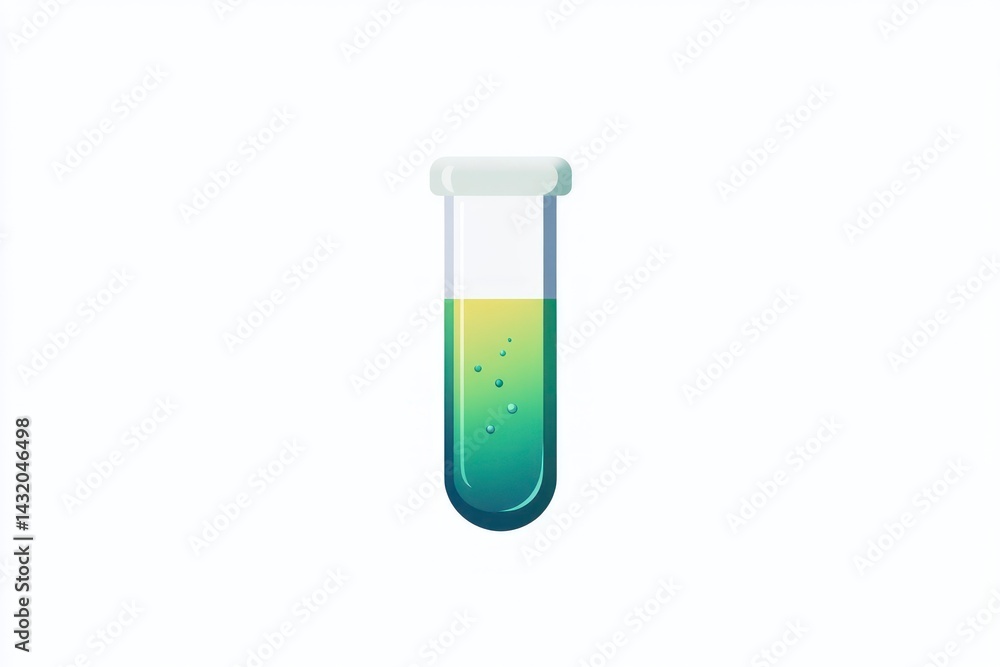 Test Tube with Green Liquid Scientific Experimentation and Chemical Analysis Visualization Test Tube with Green Liquid Scientific Experimentation and Chemical Analysis Visualization