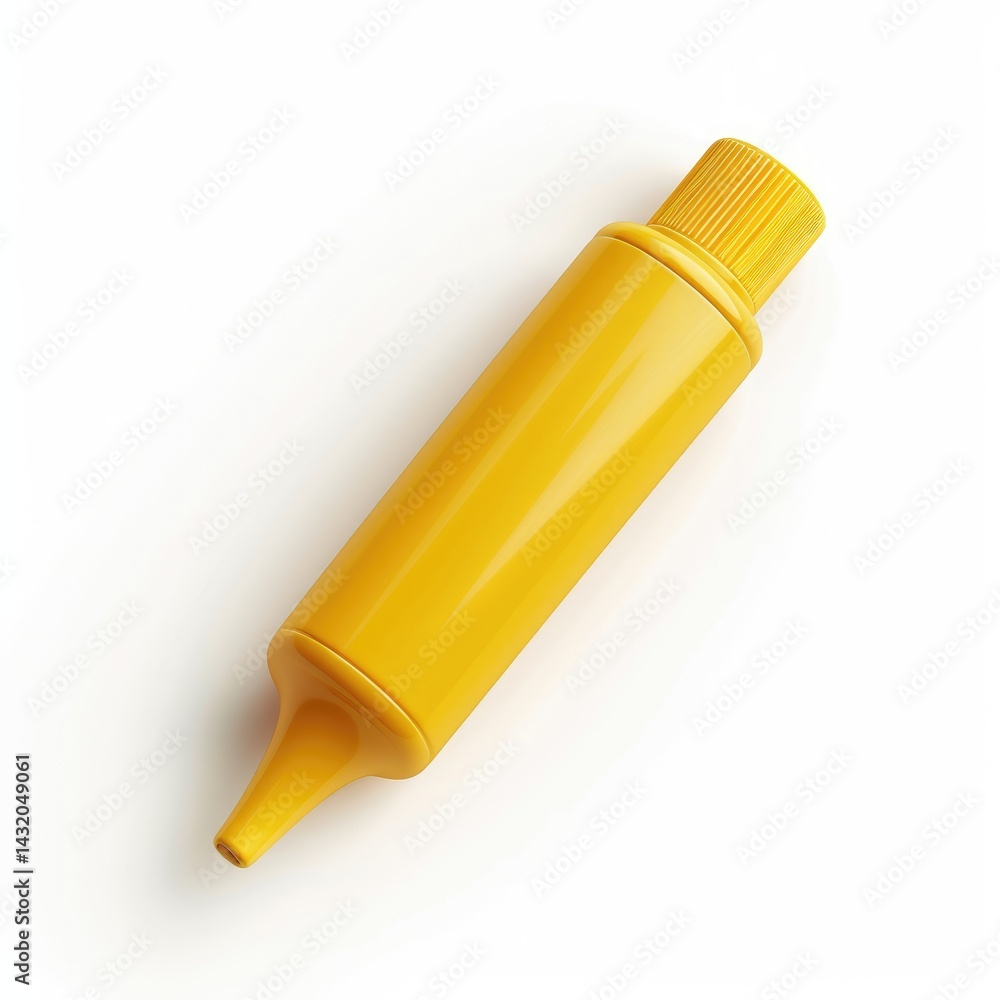 Bright yellow condiment squeeze bottle. Bright yellow condiment squeeze bottle.