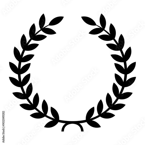 シンプルな月桂冠のシルエットイラスト