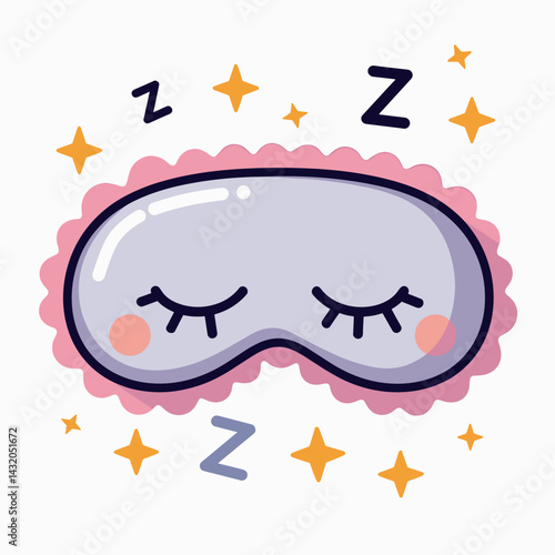 cute sleepy eyes mask emoji  pink  purple colors