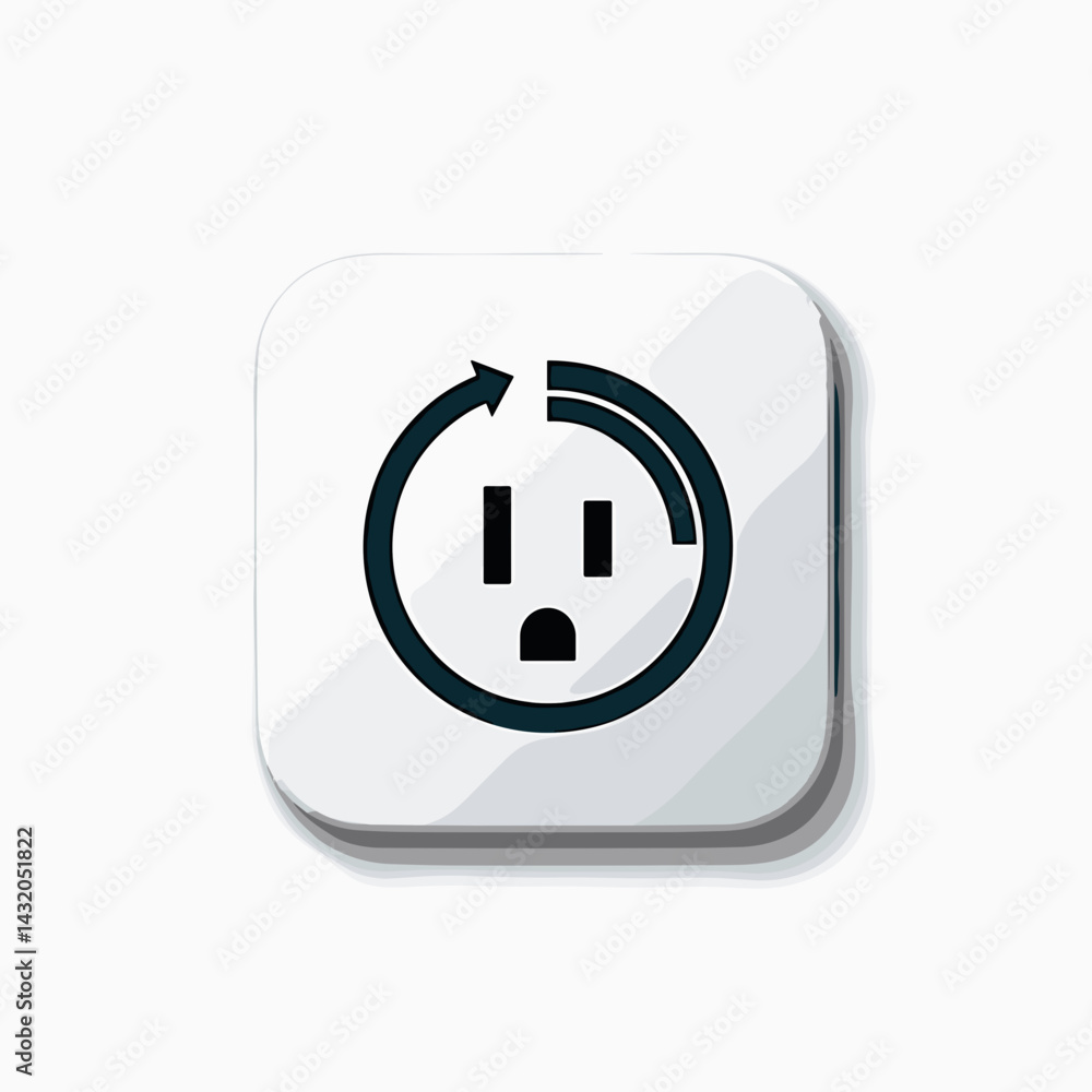 electrical outlet icon with circular arrow digital interface design electrical outlet icon with circular arrow digital interface design