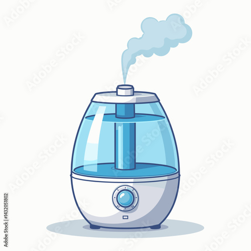 modern blue water distillation machine with steam