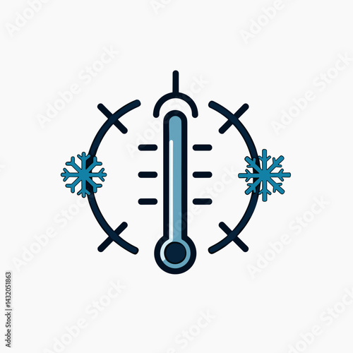 cooling temperature gauge with snowflakes