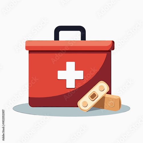 medical first aid kit with red cross symbol  emergency medical supplies