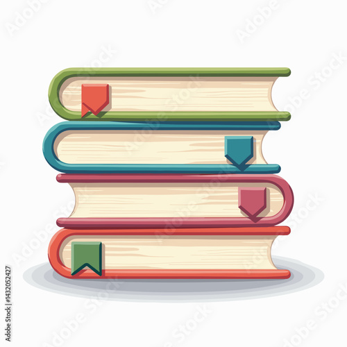 vibrant stack of books with colorful arrows  creative learning concept
