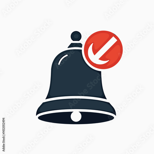 bell icon with red prohibition sign  digital illustration