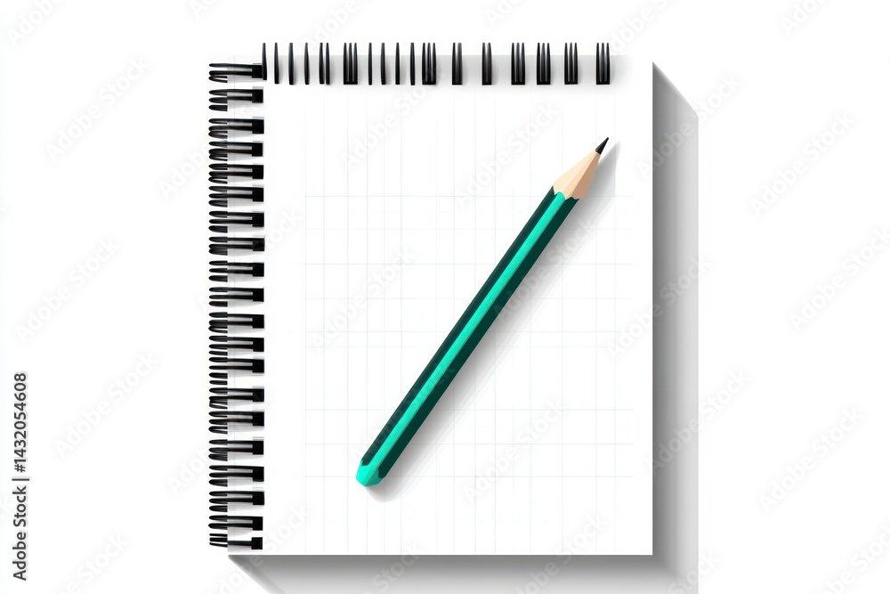 Notebook and Pencil A Spiral Bound Notepad with Graph Paper and a Green Writing Tool Ideal fo Notebook and Pencil A Spiral Bound Notepad with Graph Paper and a Green Writing Tool Ideal fo