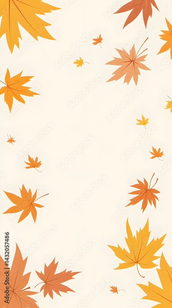 Autumn Leaves Falling Background Design Template Autumn Leaves Falling Background Design Template