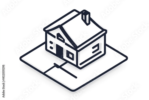 Isometric House Illustration Simple Home Design Real Estate Icon