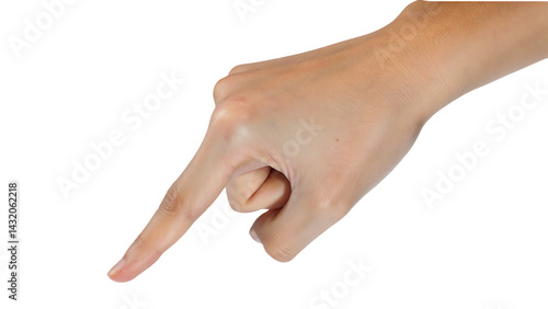 Close-Up Hand Gesture – Pointing Finger Isolated on png