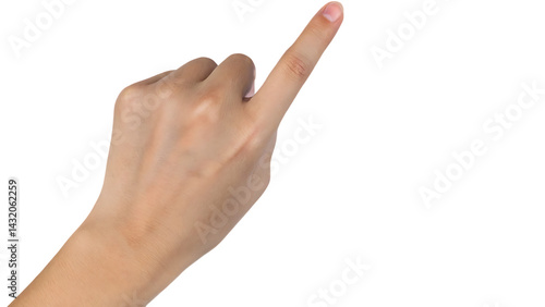 Принти на полотні Close-Up Hand Gesture – Pointing Finger Isolated on png