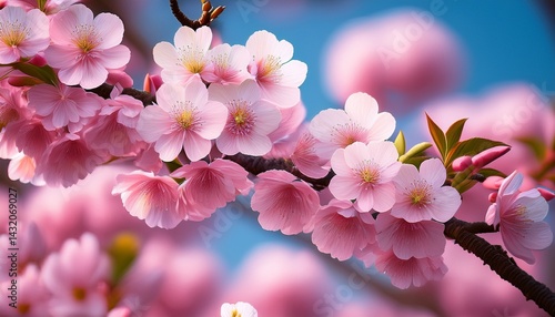 Wallpaper Mural close up of beautiful pink cherry blossoms Torontodigital.ca