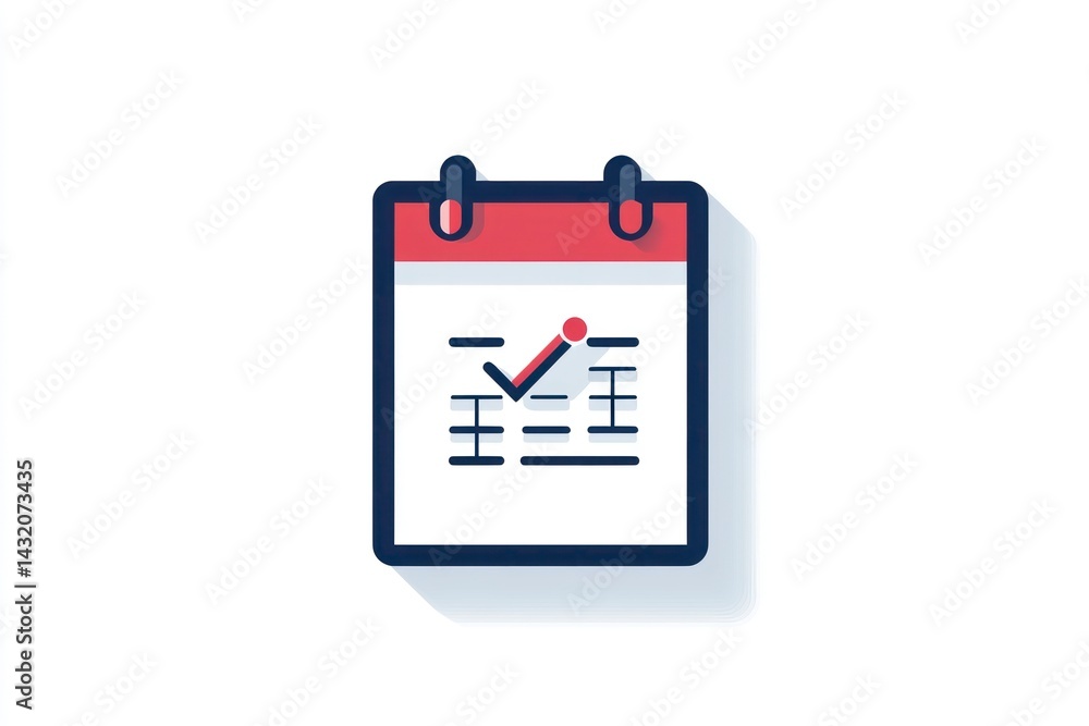 Fototapeta premium Checklist Icon with Calendar Design for Planning and Organization Tasks