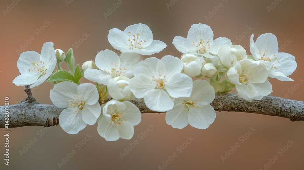 Fototapeta premium Delicate White Blossoms on a Branch