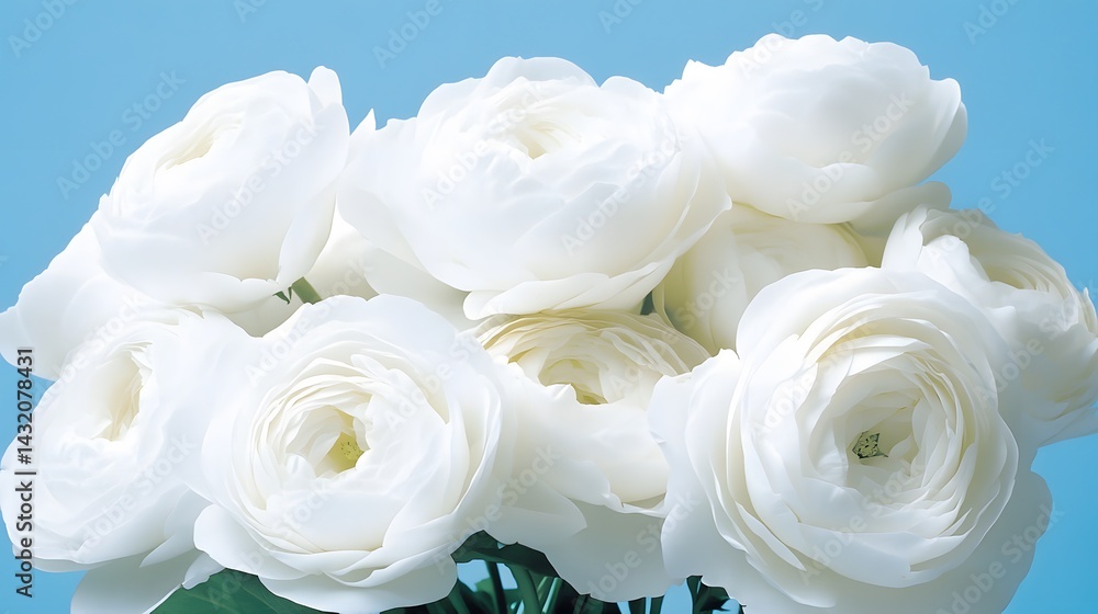 Obraz premium Stunning Bouquet of White Ranunculus Flowers