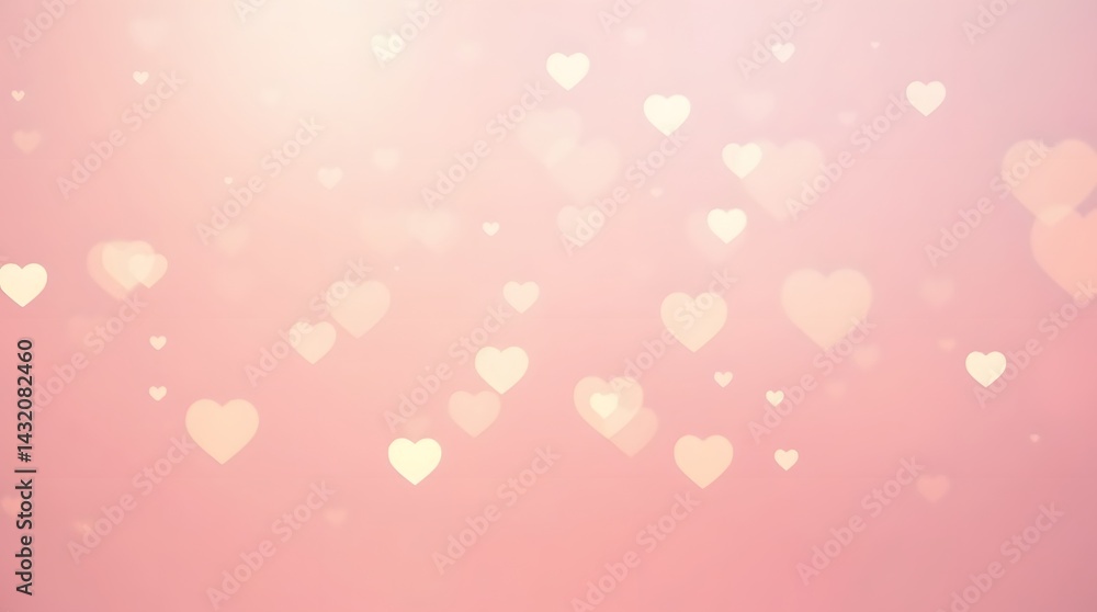 Soft Pink Heart Bokeh Background Soft Pink Heart Bokeh Background