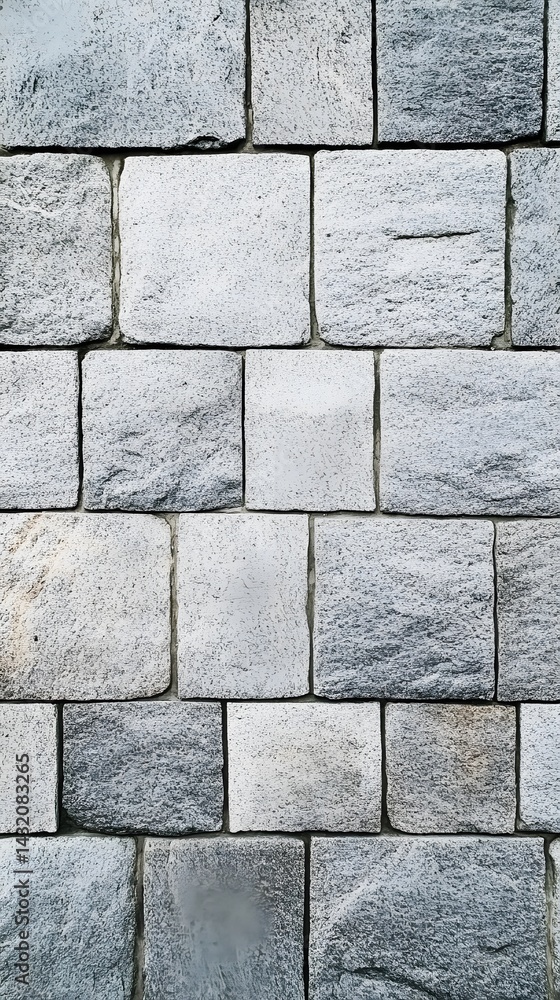 Fototapeta premium Gray Stone Wall Texture Background Seamless Pattern