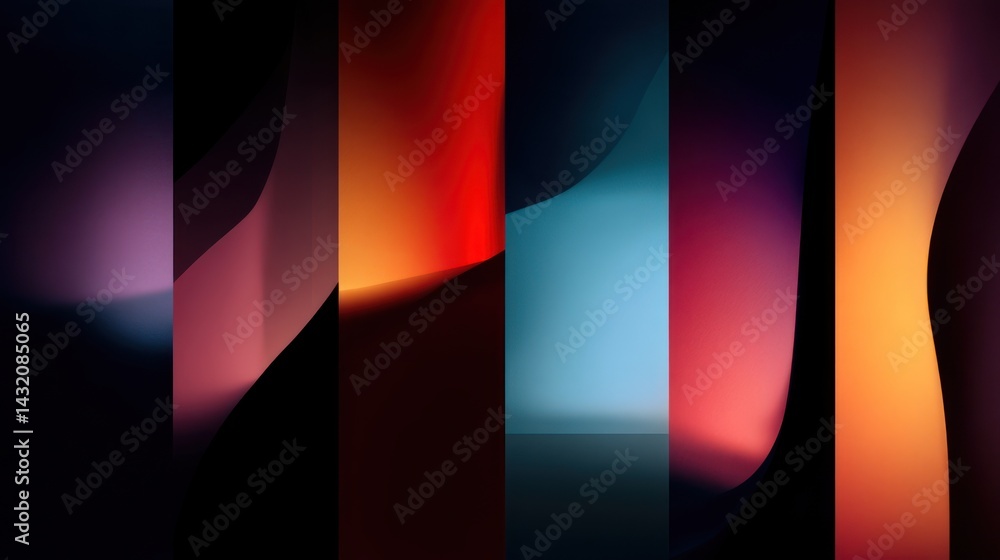 Fototapeta premium Abstract vibrant color gradient panels