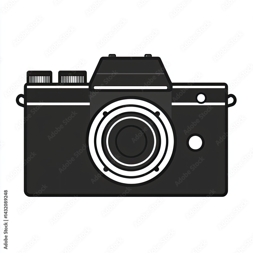 Black and White Camera Illustration Black and White Camera Illustration