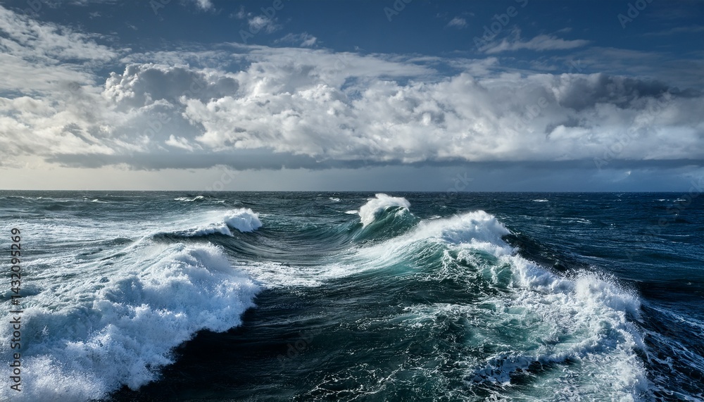 dynamic ocean waves under cloudy sky dynamic ocean waves under cloudy sky