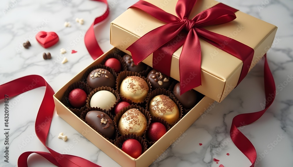 chocolate candies in a golden box gift chocolate candies in a golden box gift