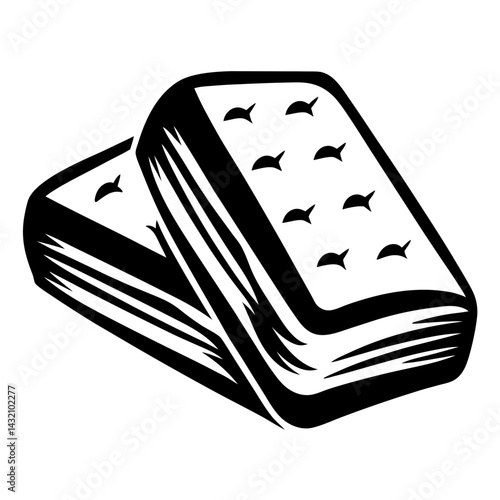 Stylized illustration of two stacked matzah, a traditional unleavened Jewish flatbread