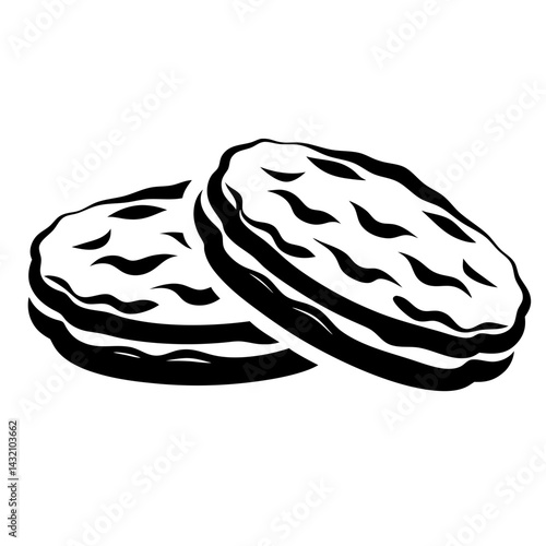 Two delicious looking mince pies in a bold black silhouette style