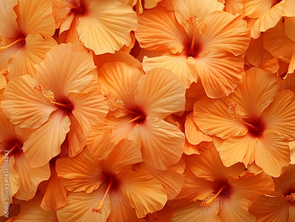 Obraz premium Collection of Light Orange Hibiscus Blossoms