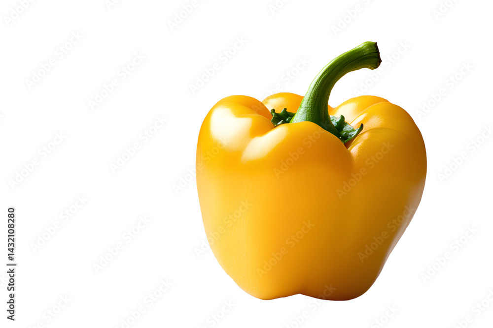 A yellow bell pepper on a transparent background A yellow bell pepper on a transparent background