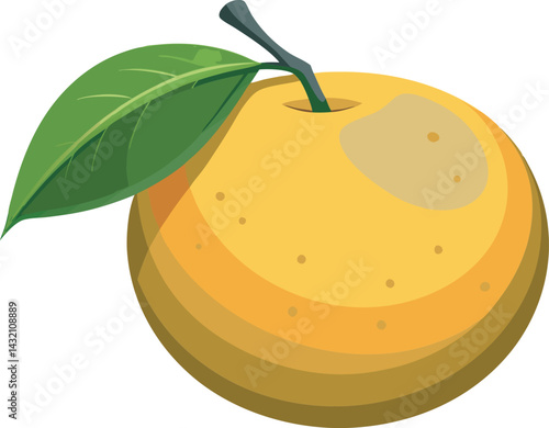 A vibrant vector illustration of the delicious yuzu fruit, showcasing its citrusy texture and color in a fresh, artistic style.