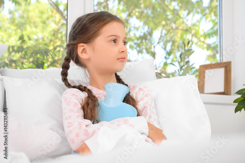 Sick little girl with hot w...