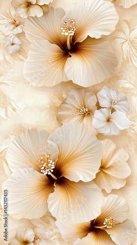 Cream and Beige Hibiscus Flower Arrangement